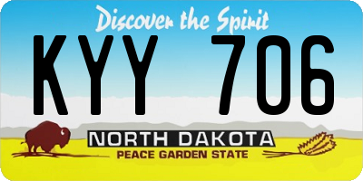 ND license plate KYY706