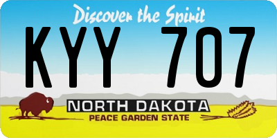 ND license plate KYY707