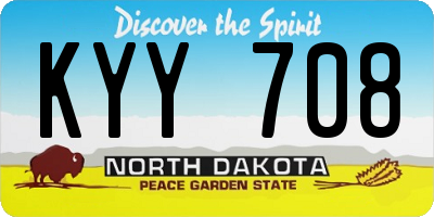 ND license plate KYY708