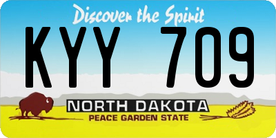 ND license plate KYY709