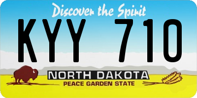ND license plate KYY710