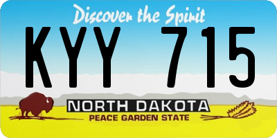 ND license plate KYY715