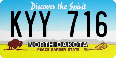 ND license plate KYY716