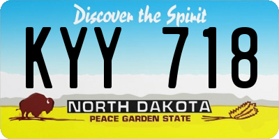 ND license plate KYY718