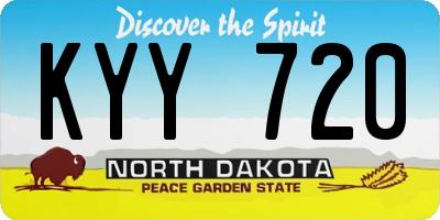 ND license plate KYY720