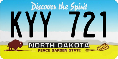 ND license plate KYY721