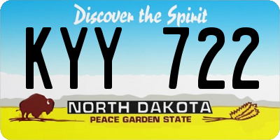 ND license plate KYY722