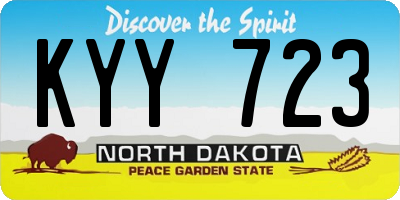 ND license plate KYY723