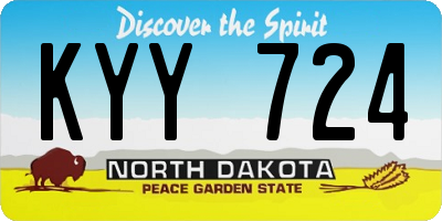 ND license plate KYY724