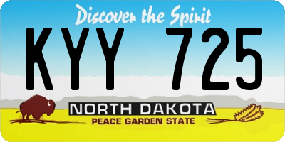 ND license plate KYY725