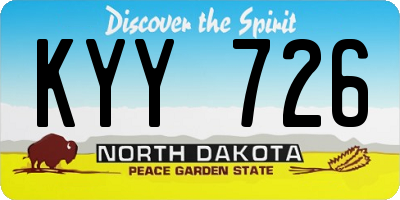 ND license plate KYY726