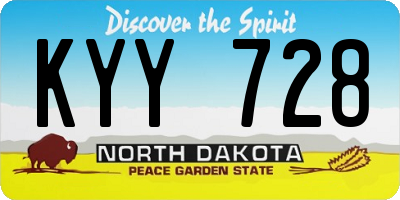 ND license plate KYY728