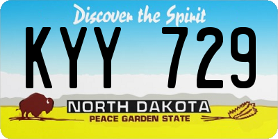 ND license plate KYY729