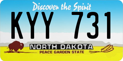 ND license plate KYY731