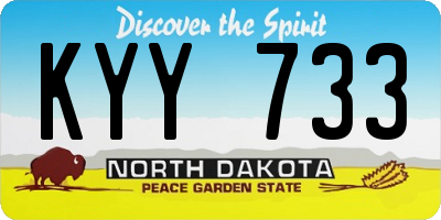 ND license plate KYY733