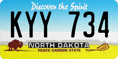 ND license plate KYY734