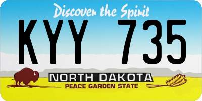 ND license plate KYY735