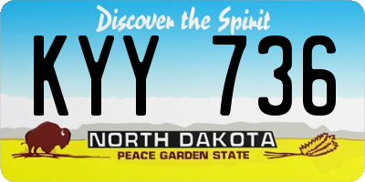 ND license plate KYY736