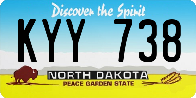 ND license plate KYY738