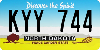 ND license plate KYY744