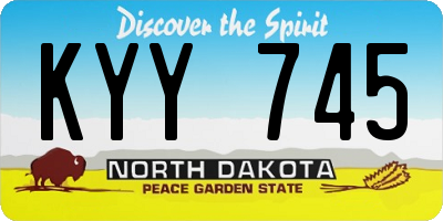 ND license plate KYY745