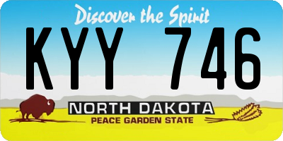 ND license plate KYY746