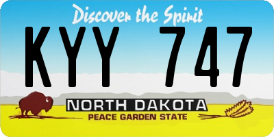 ND license plate KYY747