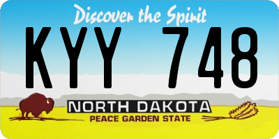 ND license plate KYY748