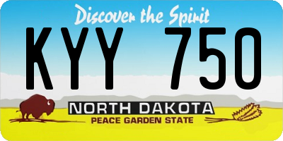 ND license plate KYY750