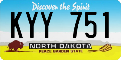 ND license plate KYY751