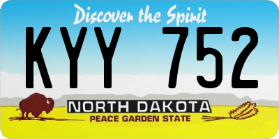 ND license plate KYY752