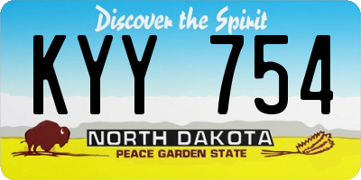 ND license plate KYY754