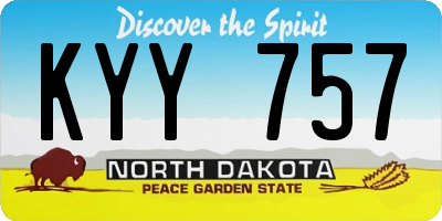 ND license plate KYY757