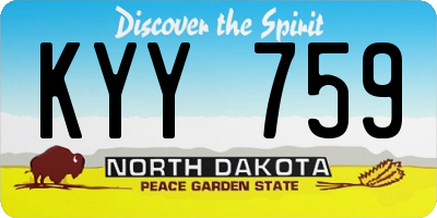 ND license plate KYY759