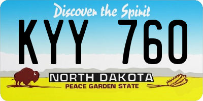ND license plate KYY760