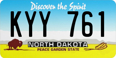 ND license plate KYY761