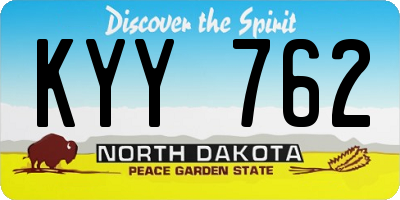 ND license plate KYY762