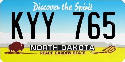 ND license plate KYY765
