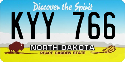 ND license plate KYY766