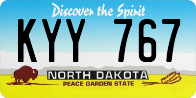 ND license plate KYY767