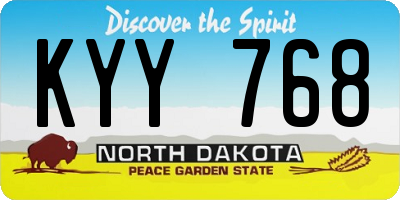 ND license plate KYY768