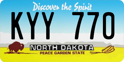 ND license plate KYY770