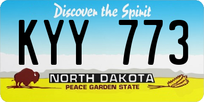 ND license plate KYY773