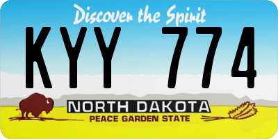 ND license plate KYY774