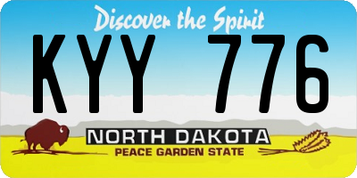 ND license plate KYY776