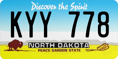 ND license plate KYY778