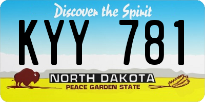 ND license plate KYY781