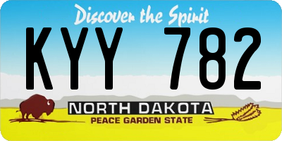 ND license plate KYY782