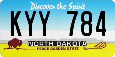 ND license plate KYY784
