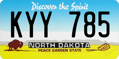 ND license plate KYY785